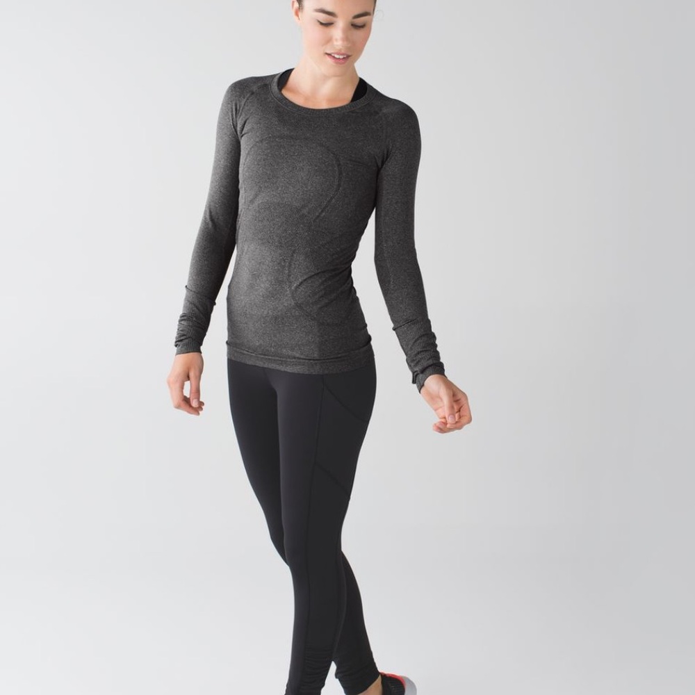 Lululemon Swiftly Tech Long Sleeve Heathered Black